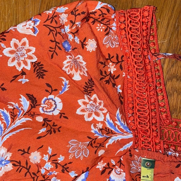Forever 21 Puff sleeve orange floral dress - Picture 3 of 3